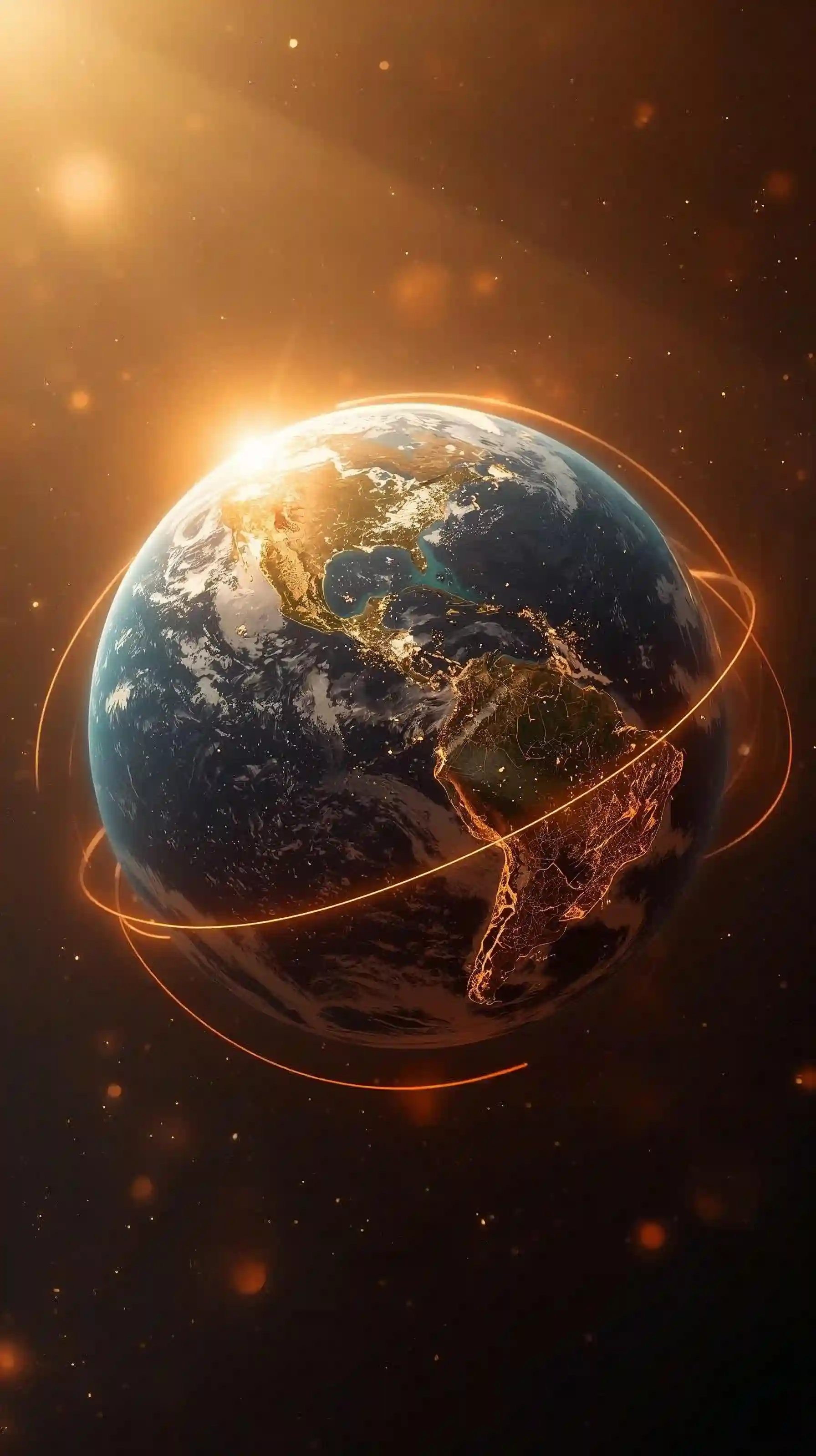 Planeta Terra com campo energético sutil